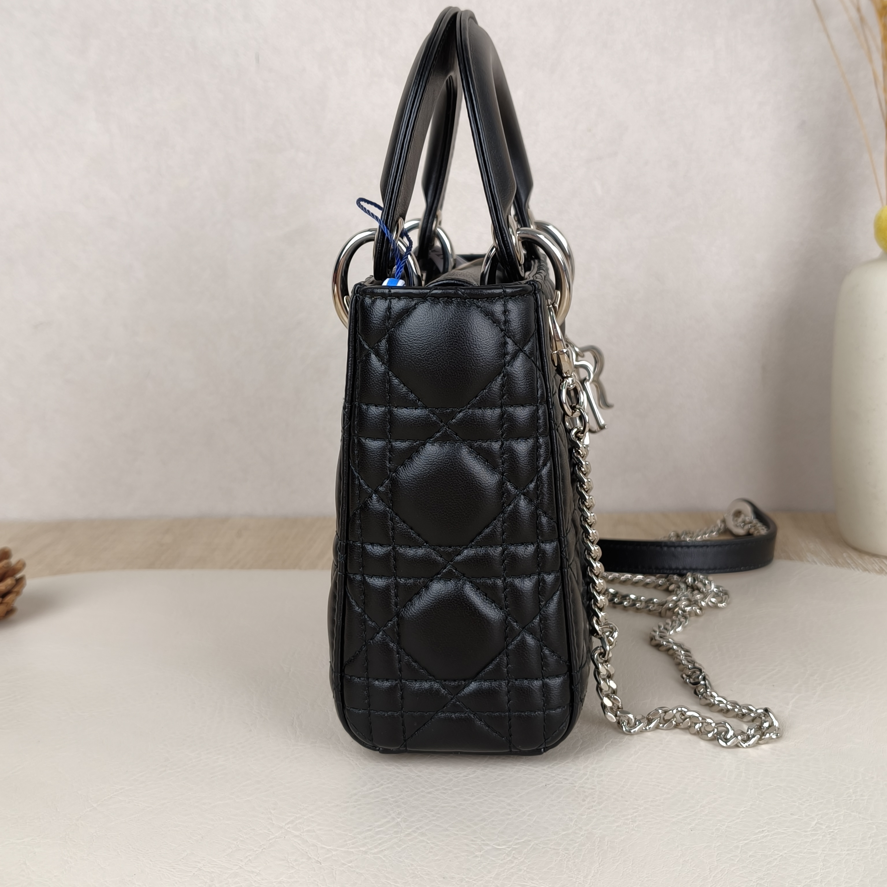 DIOR Crossbody Bag Lady Lady Dior Bag Black Lambskinmini17 × 7 × 15 cm — cover view 6 of 9