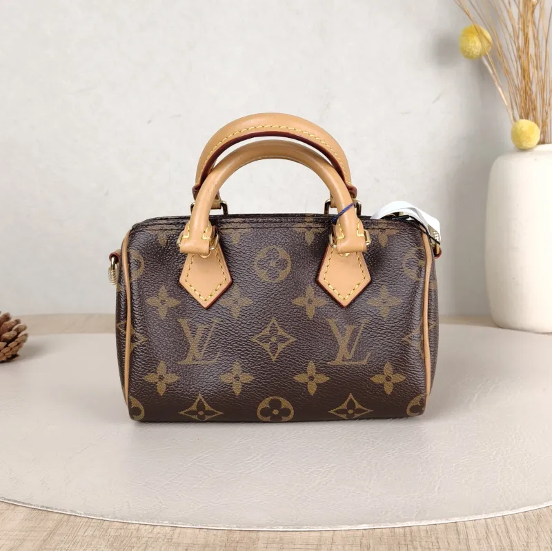 Louis Vuitton Crossbody Bag Speedy Nano Shoulder Strap PVC nano 16 × 7.5 × 10 cm