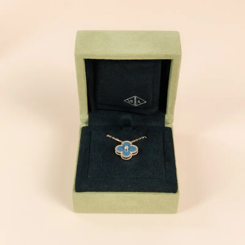 Van Cleef & Arpels Necklace Alhambra Alhambra Collection Necklace 26 Grey 18KY ellow Gold Diamond Vintage Small 42cm — cover view 9 of 10