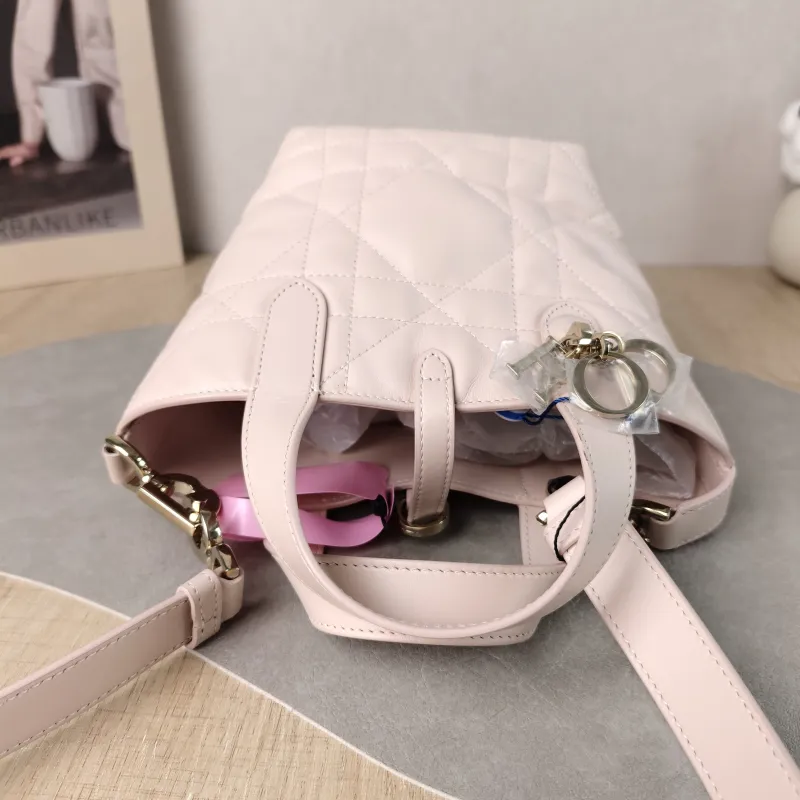 DIOR Top Handle Bag TOUJOURS Edition Pink Calfskin Mini 13 × 12 × 15 cm — detail view 5 of 13