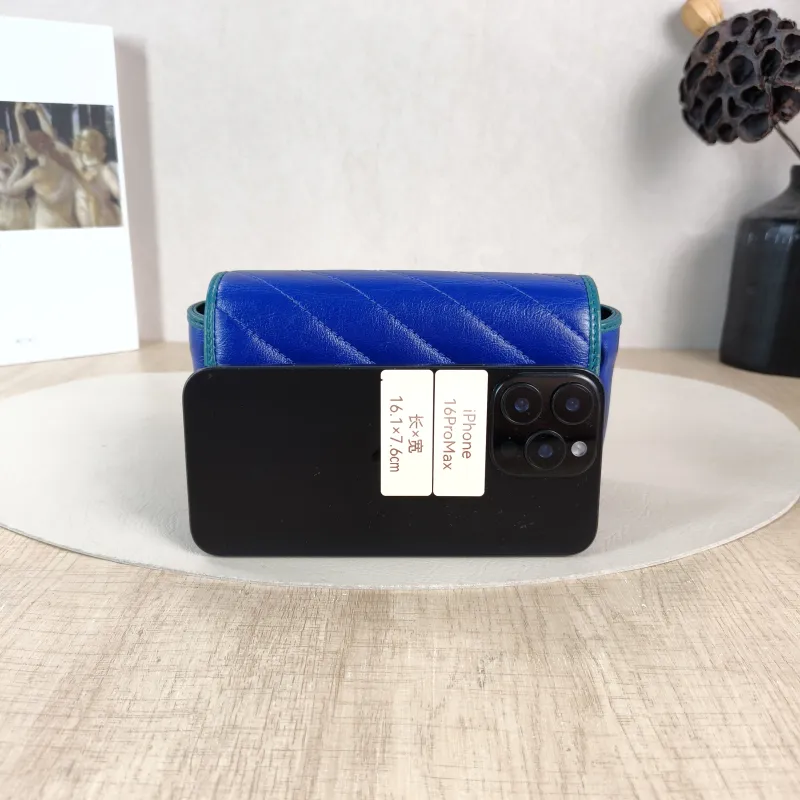 GUCCI Crossbody Bag GG Marmont Mini Marmont Mini Blue Calfskin Mini 16.5 × 4.5 × 9.5 cm — cover view 2 of 5