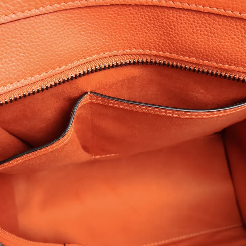 CELINE Top Handle Bag Luggage Micro Red Calfskin Medium26 × 13 × 27 cm — detail view 11 of 12