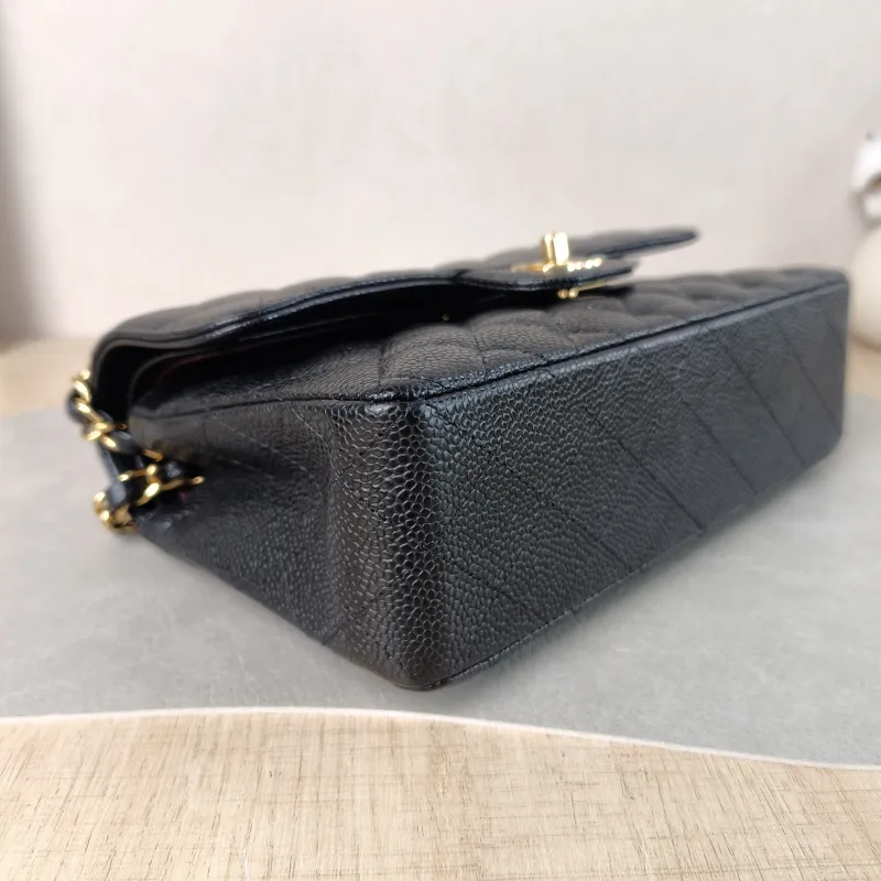 Chanel Crossbody Bag Classic Flap CF Black Grained Calfskin Small 23 × 6 × 14.5 cm — detail view 3 of 13