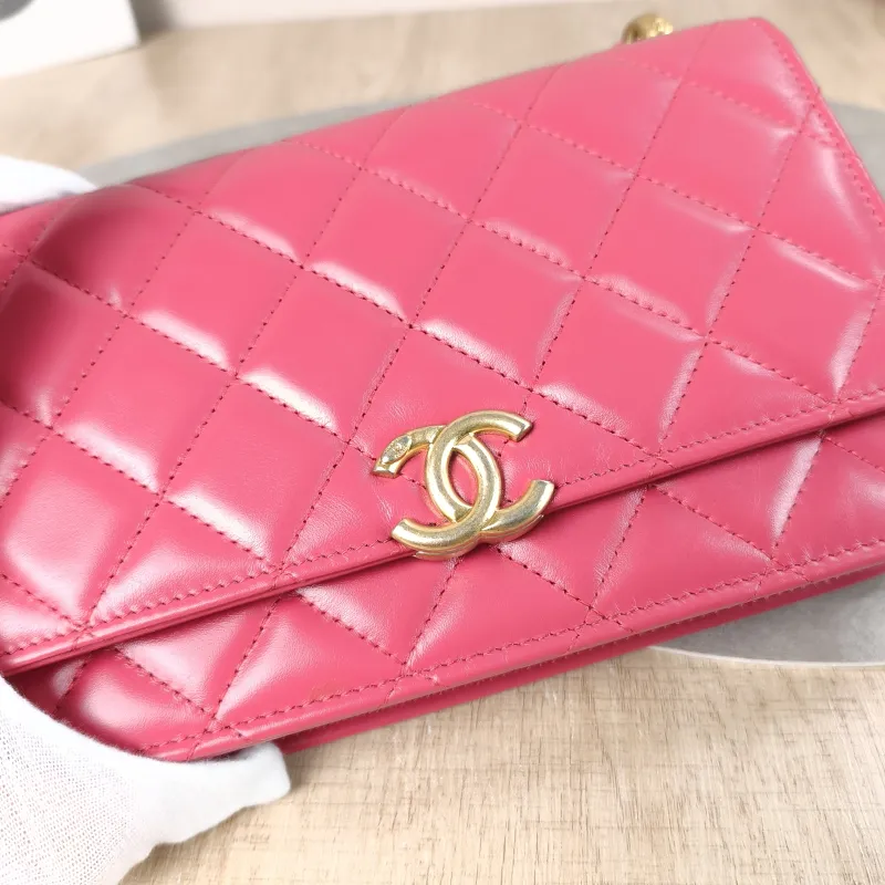 Chanel Crossbody Bag woc Red Calfskin One Size 19.2 × 3.5 × 12.3 cm — detail view 11 of 11
