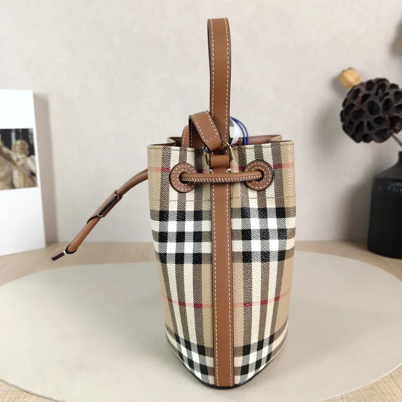 BURBERRY Crossbody Bag Bucket Bag Monogram PVC One Size 17 × 11 × 18 cm — detail view 11 of 11