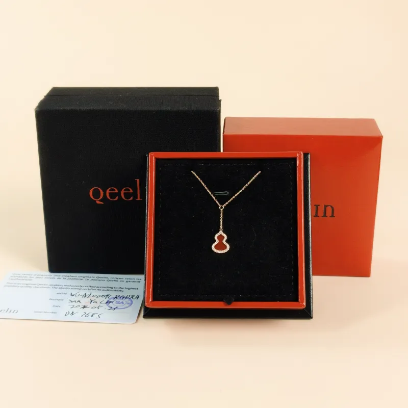 Qeelin Necklace Wulu Collection Necklace Red Agate Diamond18KR ose Gold One Size 40cm — cover view 2 of 9