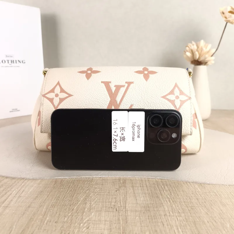 Louis Vuitton Crossbody Bag Favorite White · Pink Empreinte Embossed Calfskin Medium 24 × 9 × 14 cm — cover view 2 of 5