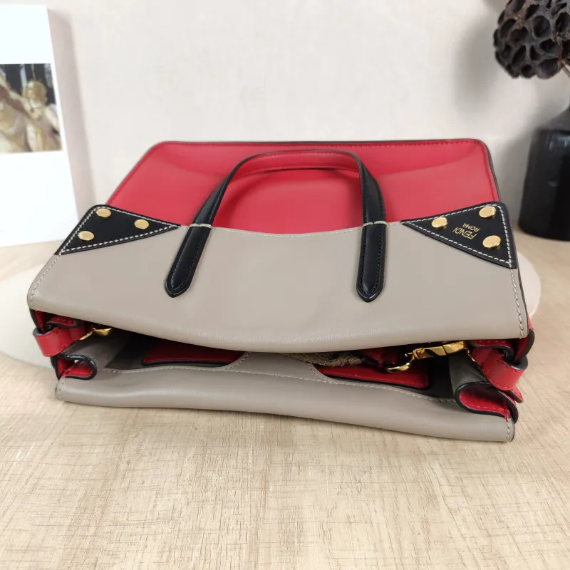 FENDI Crossbody Bag Top Handle Shoulder Crossbody Bag Colorblock Calfskin One Size 25 × 12 × 19.5 cm — detail view 6 of 11