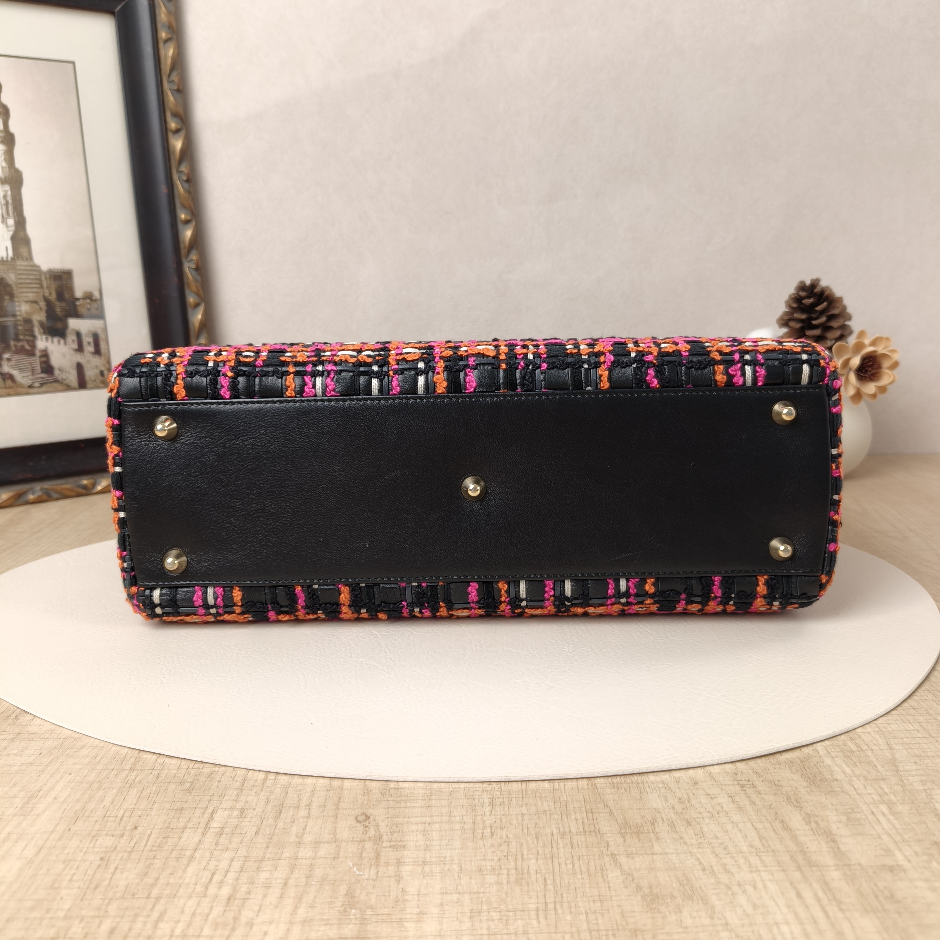 DIOR Top Handle Bag Lady Lady Dior Bag Black Lambskin Woven32 × 11 × 25 cm — cover view 8 of 9
