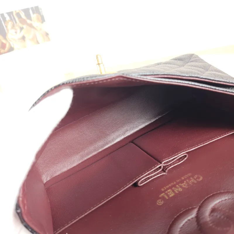 Chanel Crossbody Bag Classic Flap CF Black Grained Calfskin Small 23 × 6 × 14.5 cm 30 Conditioned — detail view 9 of 12