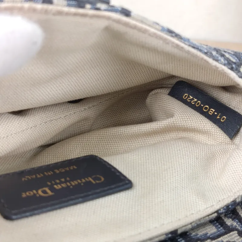 DIOR Top Handle Bag Saddle Blue Canvas Mini 19 × 6 × 15 cm — detail view 3 of 11