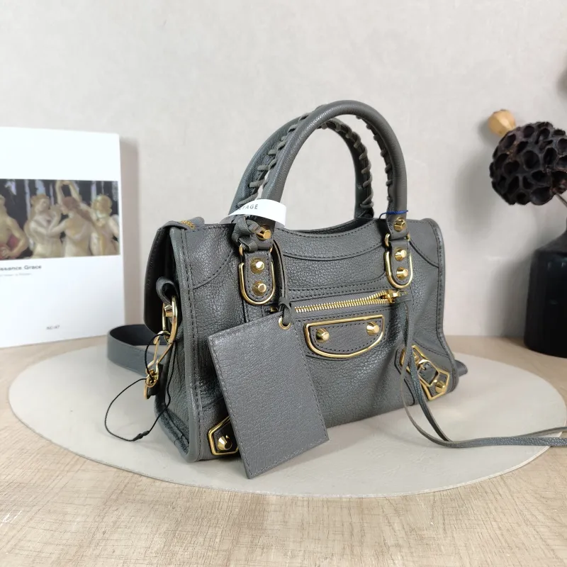 BALENCIAGA Crossbody Bag Classic City Grey Lambskin Mini 24 × 10 × 16 cm — cover view 2 of 6