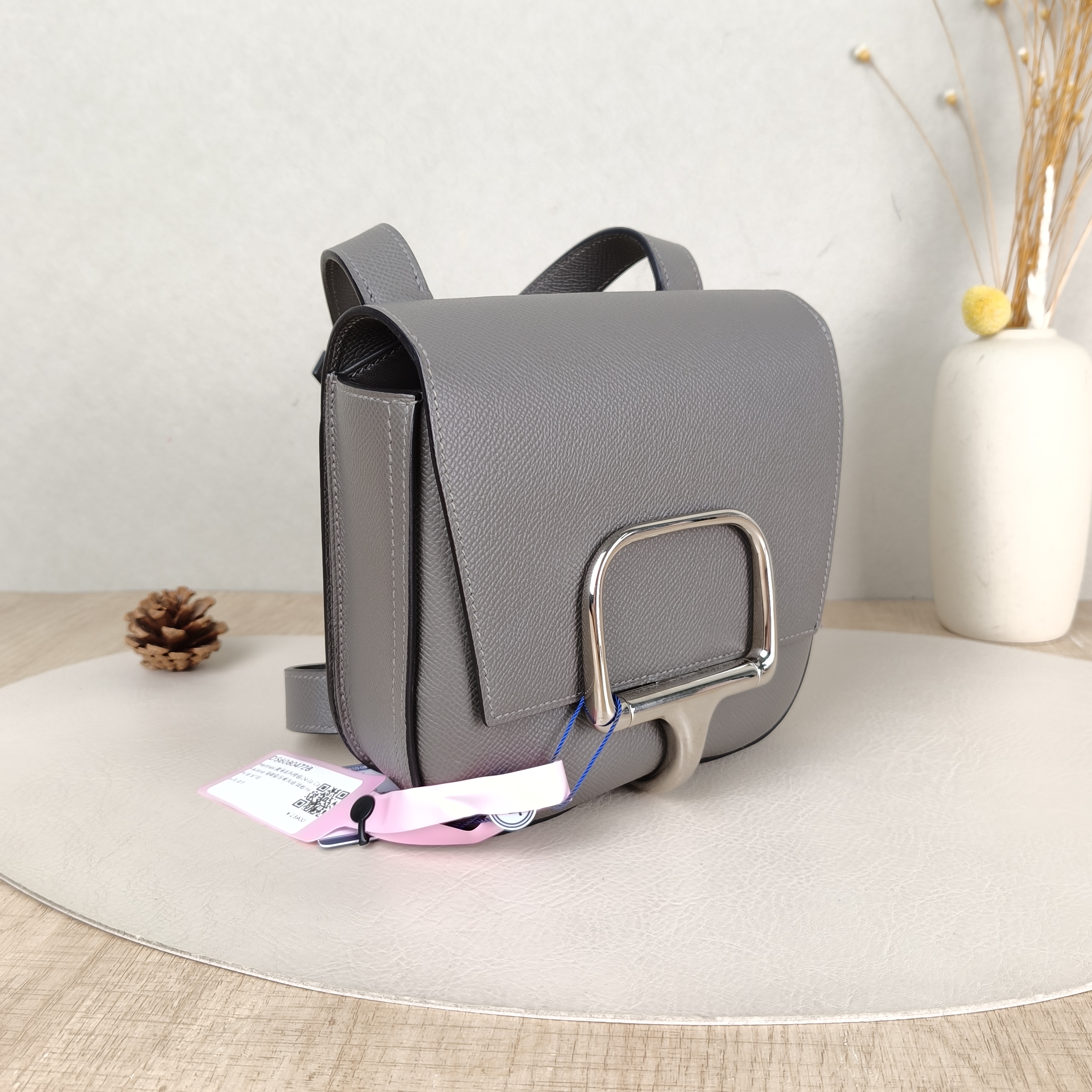 Hermès Crossbody Bag Della Cavalleria Grey Epsom Calfskinmini18 × 6 × 15 cm — cover view 4 of 6