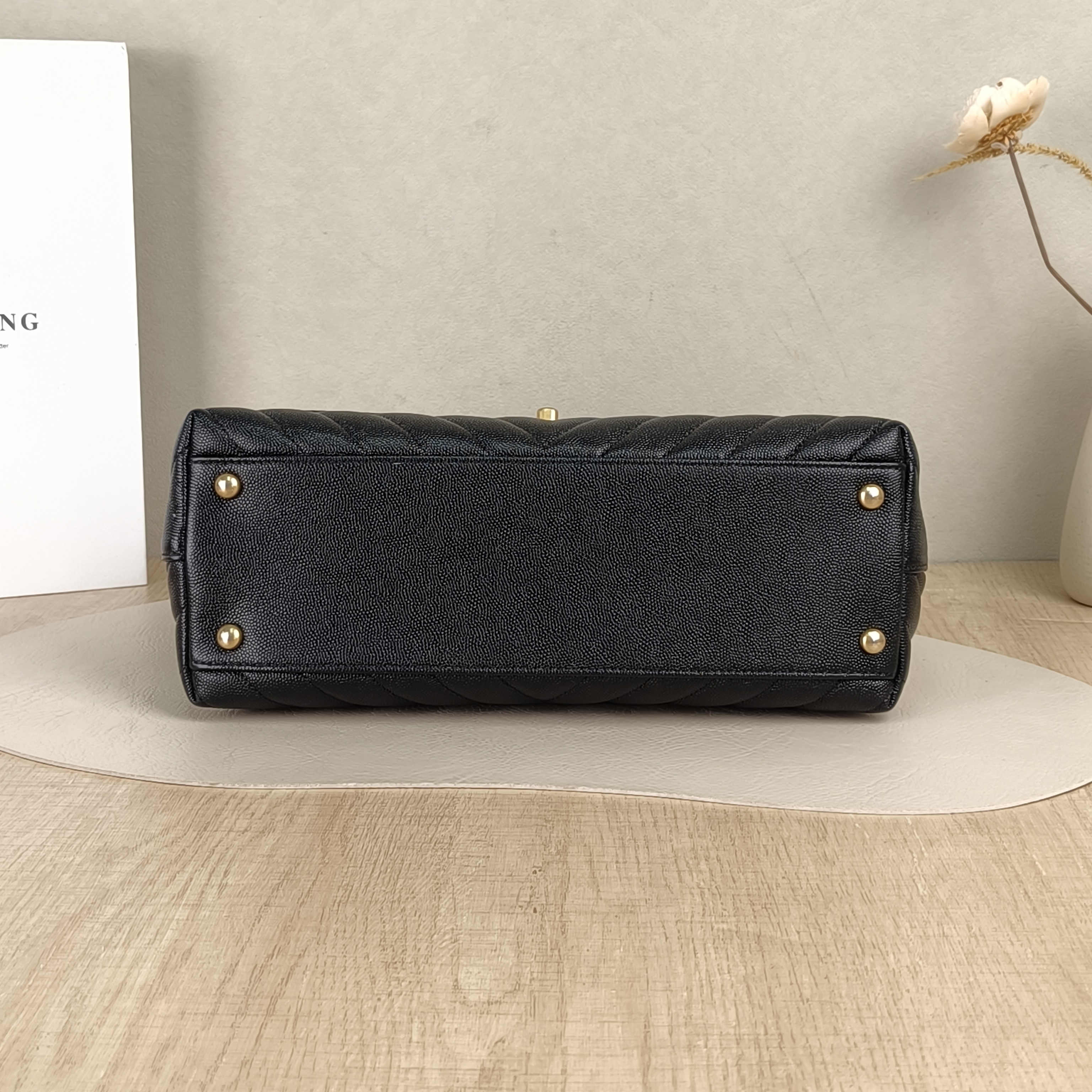 Chanel Top Handle Bag Coco Handle v Black Grained Calfskin Medium29 × 12 × 18 cm — cover view 5 of 5