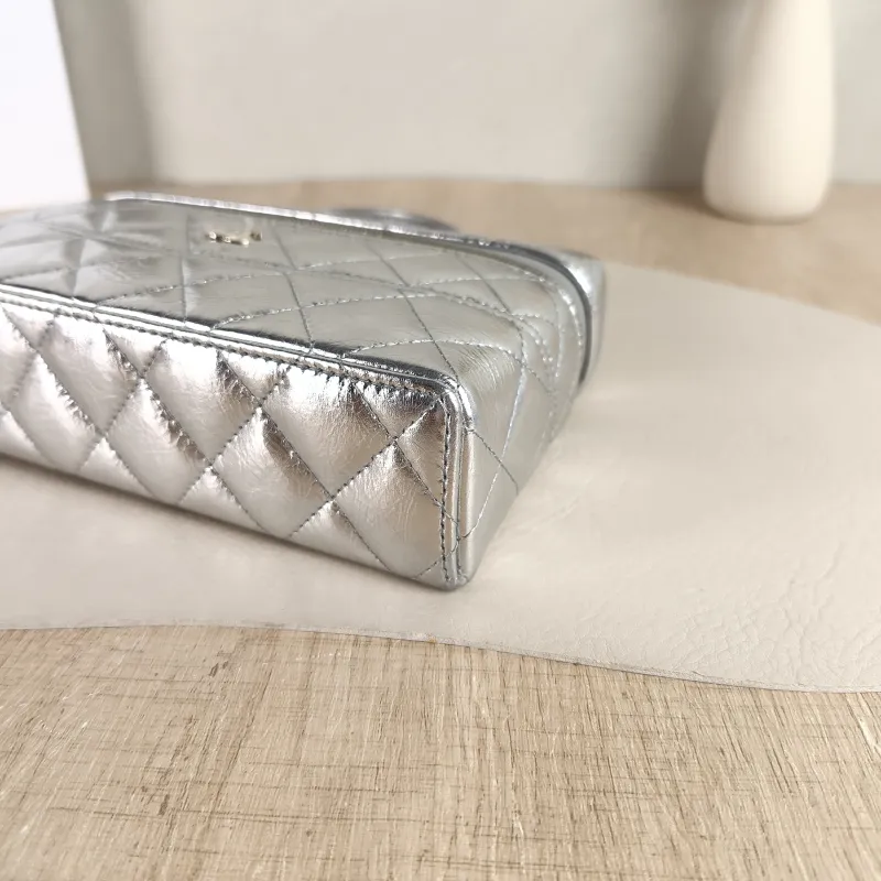 Chanel Crossbody Bag lp Box Bag Top Handle Crossbody Bag Silver Calfskin One Size 19.5 × 5 × 17 cm — detail view 5 of 10