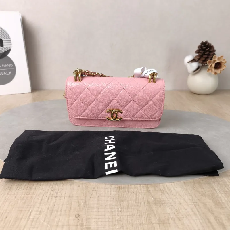 Chanel Crossbody Bag woc Pink Calfskin One Size17 × 4 × 10 cm — cover view 3 of 6