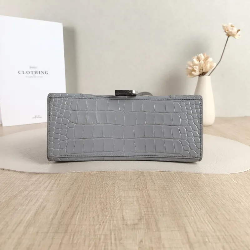 BALENCIAGA Crossbody Bag Hourglass Hourglass Bag Grey Calfskin Small 23 × 10 × 14 cm — cover view 5 of 5