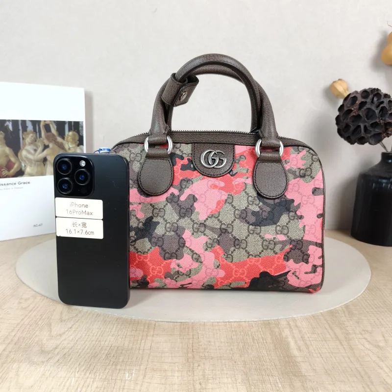 GUCCI Top Handle Bag Top Handle Bag Pink Monogram PVC Small 25 × 14 × 16 cm — cover view 4 of 6