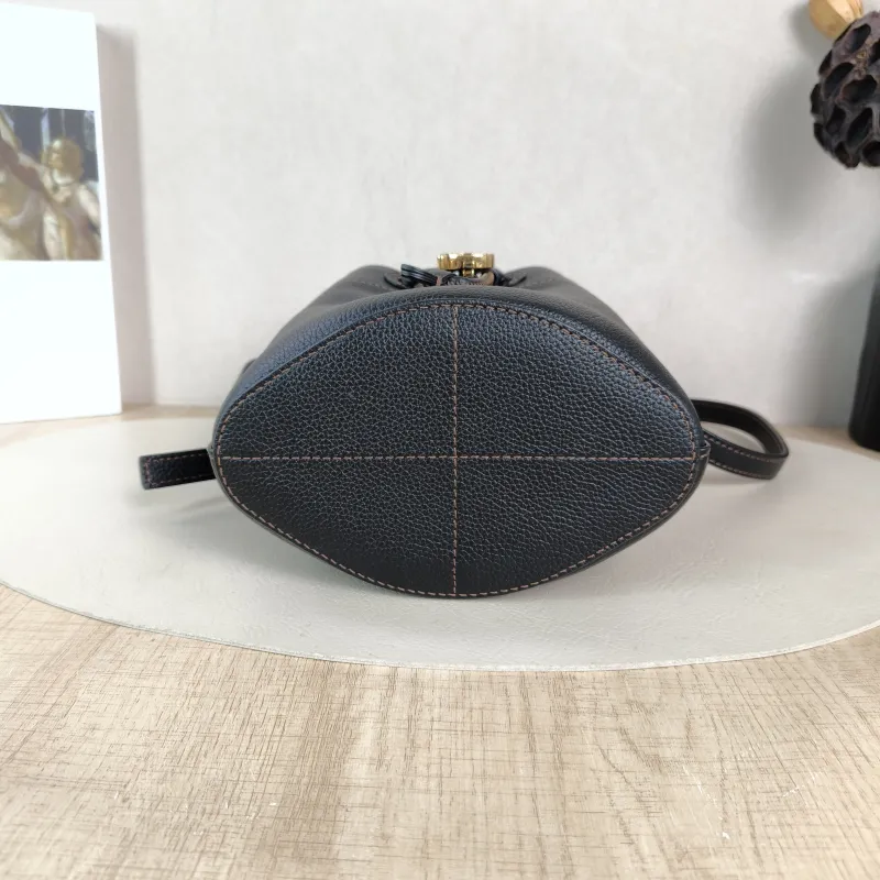 BURBERRY Crossbody Bag Bucket Bag Black Calfskin One Size 17 × 11 × 17 cm — cover view 4 of 5