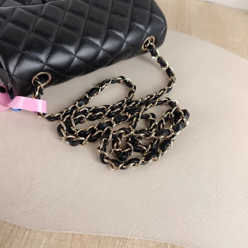 Chanel Crossbody Bag Classic Flap Large Mini CF Mini Black SL ambskin mini 20 × 6 × 12 cm — detail view 14 of 14