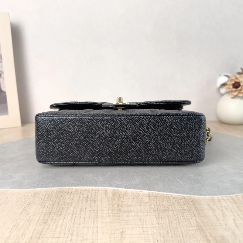Chanel Crossbody Bag Classic Flap CF Black Grained Calfskin Small 23 × 6 × 14.5 cm — cover view 6 of 6