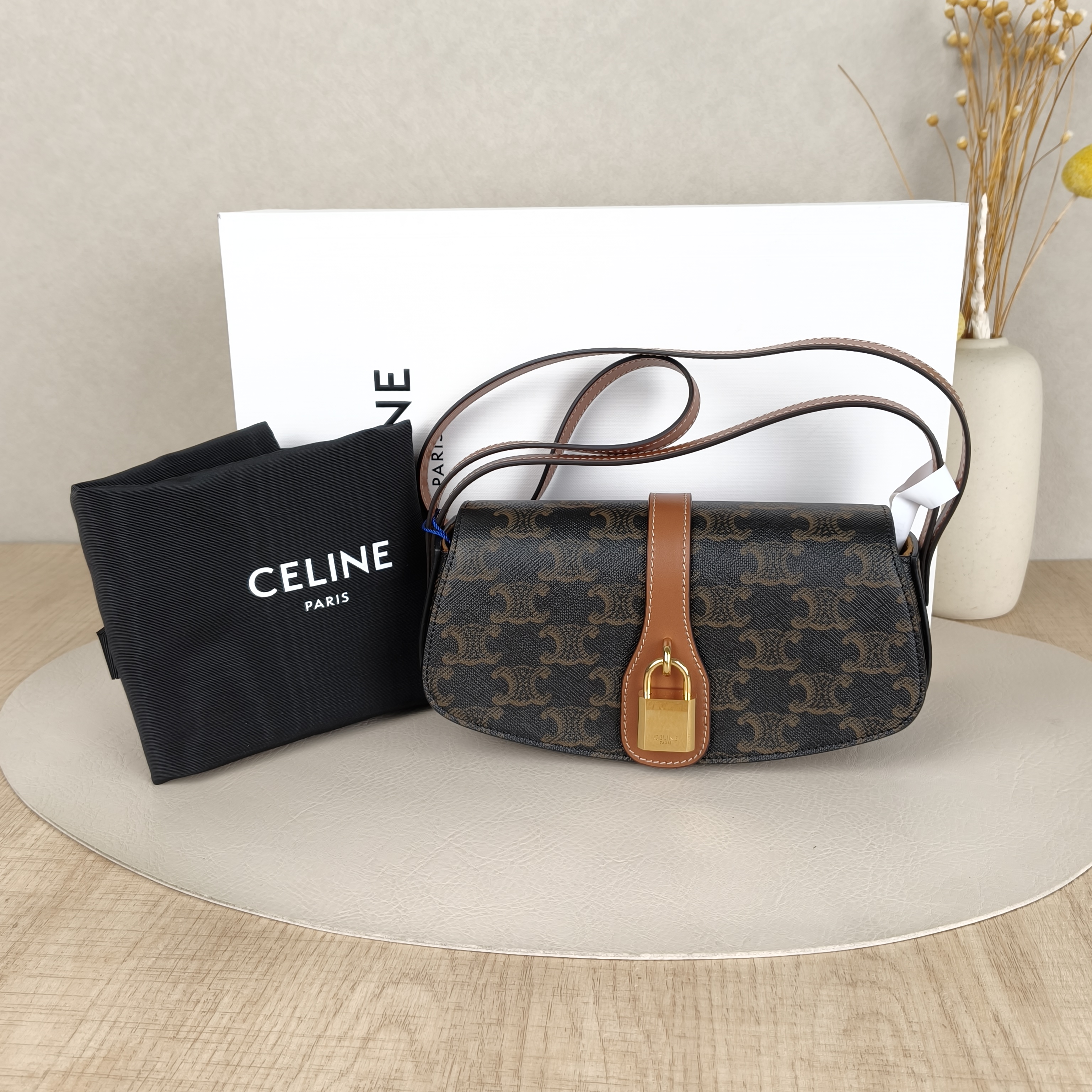 CELINE Crossbody Bag TABOU Monogram PV Cmini18 × 5 × 8 cm — cover view 10 of 10