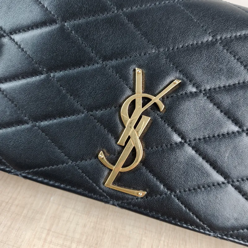SAINT LAURENT Shoulder Bag Shoulder Crossbody Bag Black with Gold-Tone Hardware Lambskin One Size26 × 4 × 14 cm — detail view 4 of 13