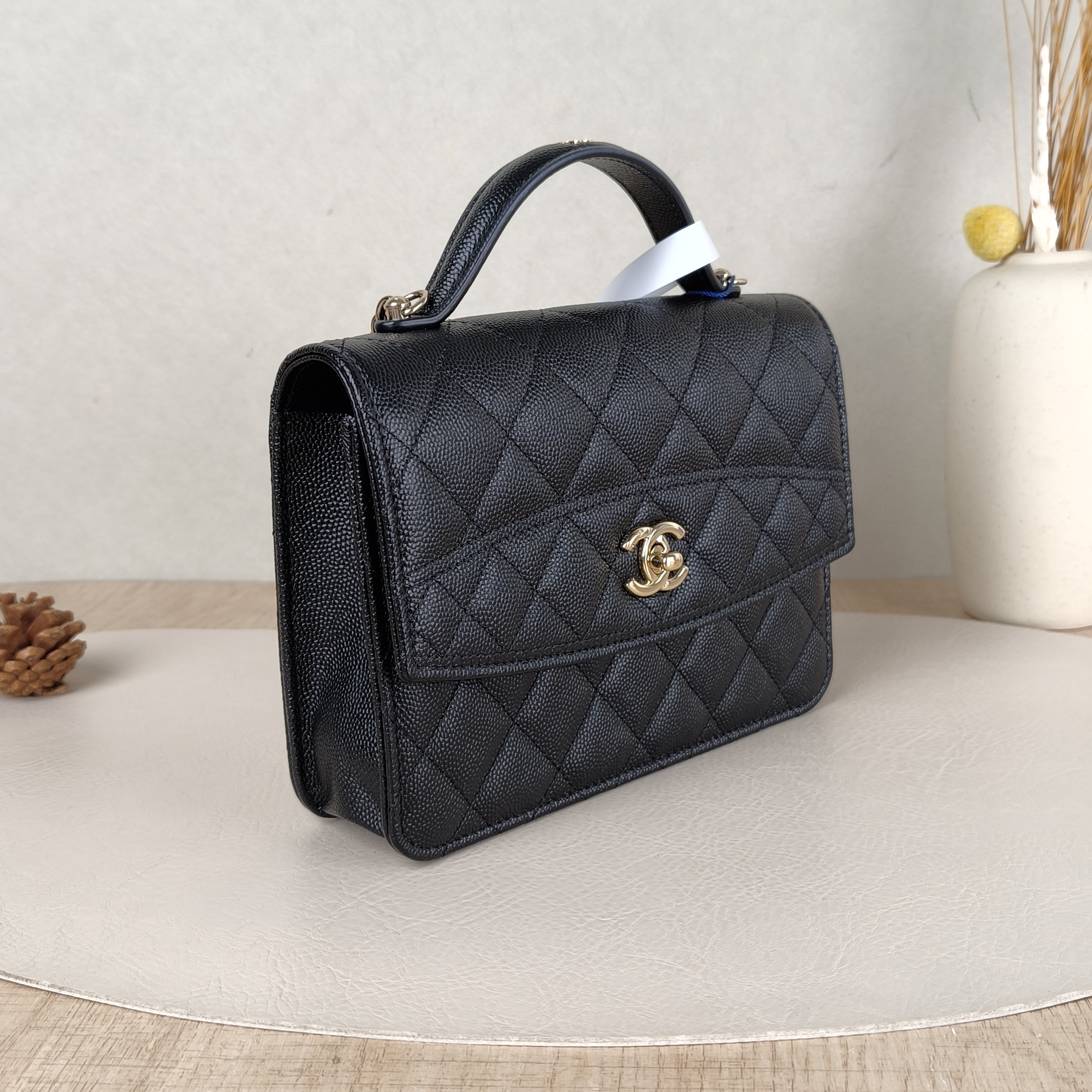 Chanel Backpack Backpack Black Grained Calfskin One Size18.2 × 5 × 14 cm — cover view 3 of 5