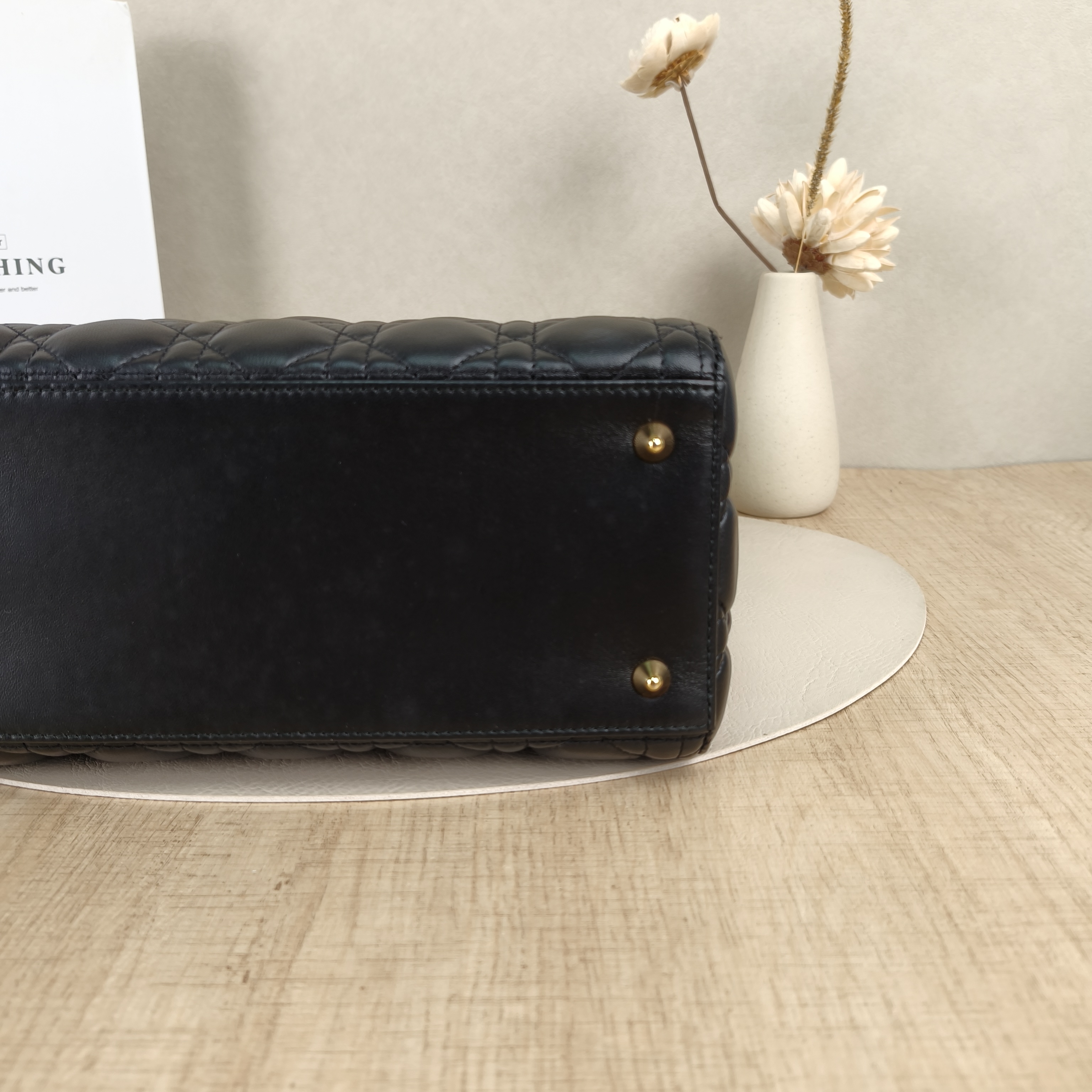 DIOR Top Handle Bag Lady Lady Dior Bag Black SL ambskin Medium24 × 12 × 21 cm — cover view 4 of 8