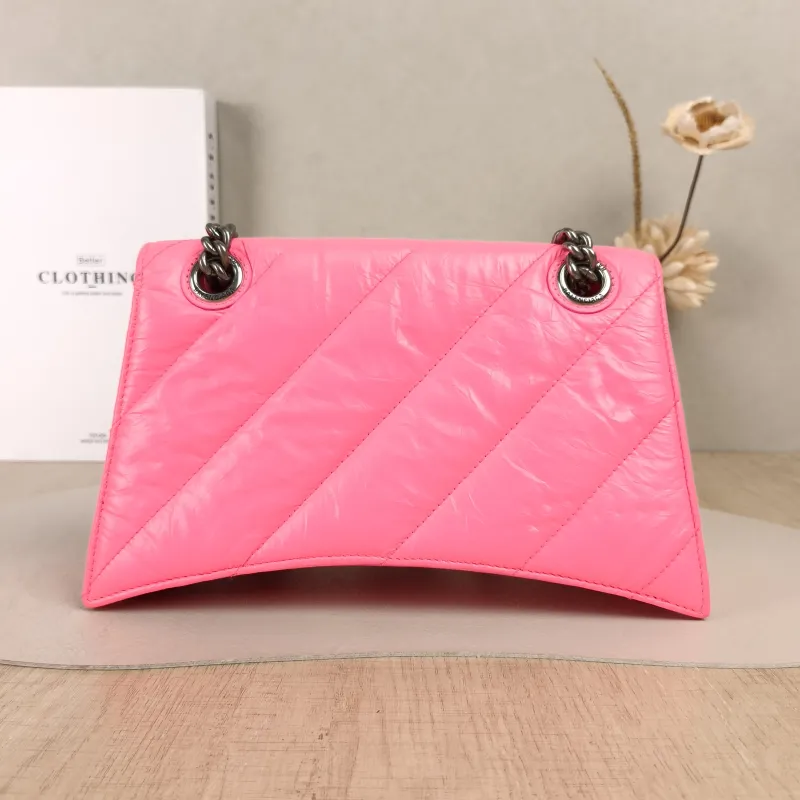 BALENCIAGA Shoulder Bag CRUSH Chain Bag Neon Pink Calfskin Small25 × 8 × 15 cm — cover view 2 of 5