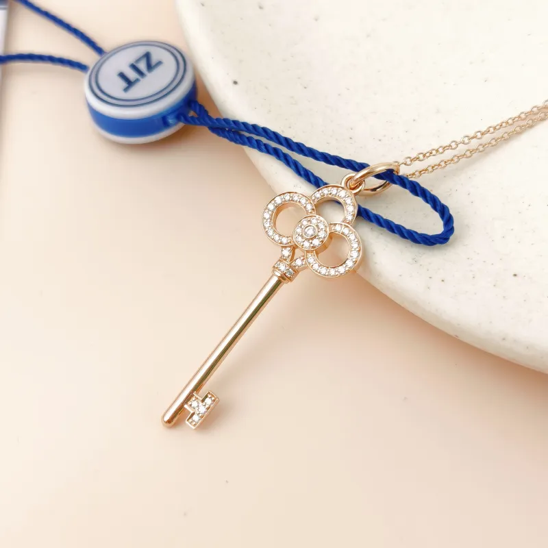 Tiffany&Co. Necklace Keys Collection Necklace Pendant Rose Gold Diamond18KR ose Gold One Size46.5cm — cover view 9 of 11