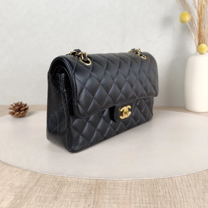Chanel Crossbody Bag Classic Flap CF Black Grained Calfskin Small 23 × 6 × 14.5 cm — cover view 5 of 6