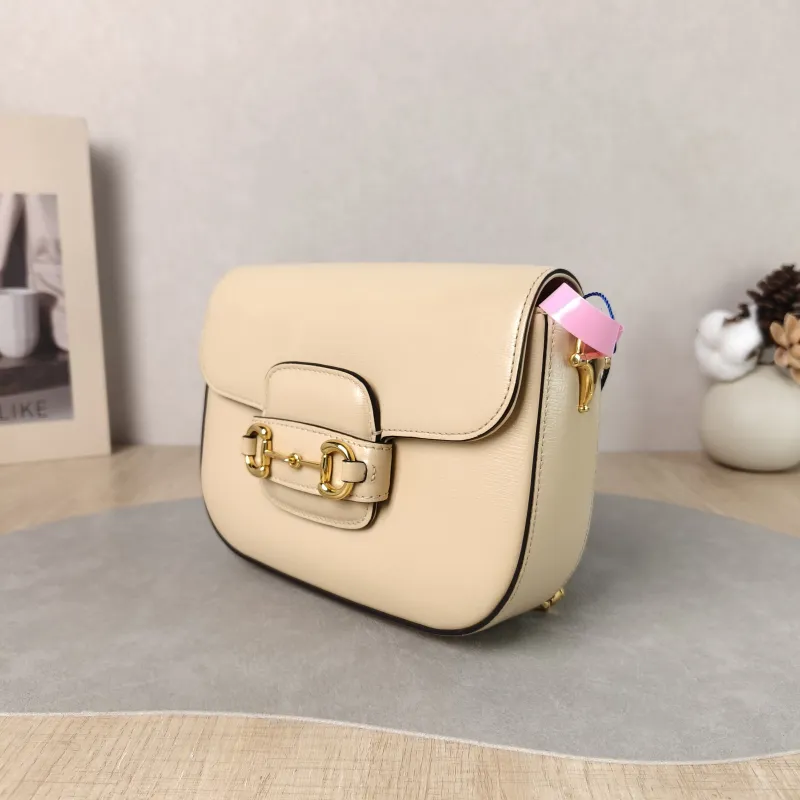GUCCI Crossbody Bag Horsebit 1955 Horsebit Small Beige Calfskin Small 20.5 × 5 × 14.5 cm — cover view 4 of 6