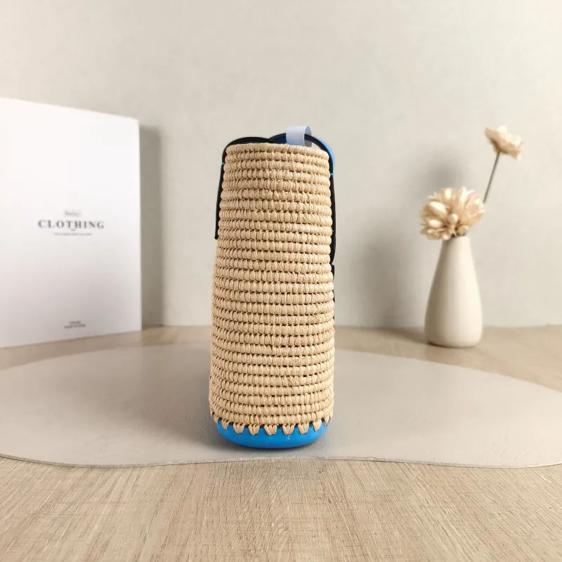 LOEWE Top Handle Bag basket anagram Blue Woven One Size 22 × 7 × 17 cm — detail view 4 of 9