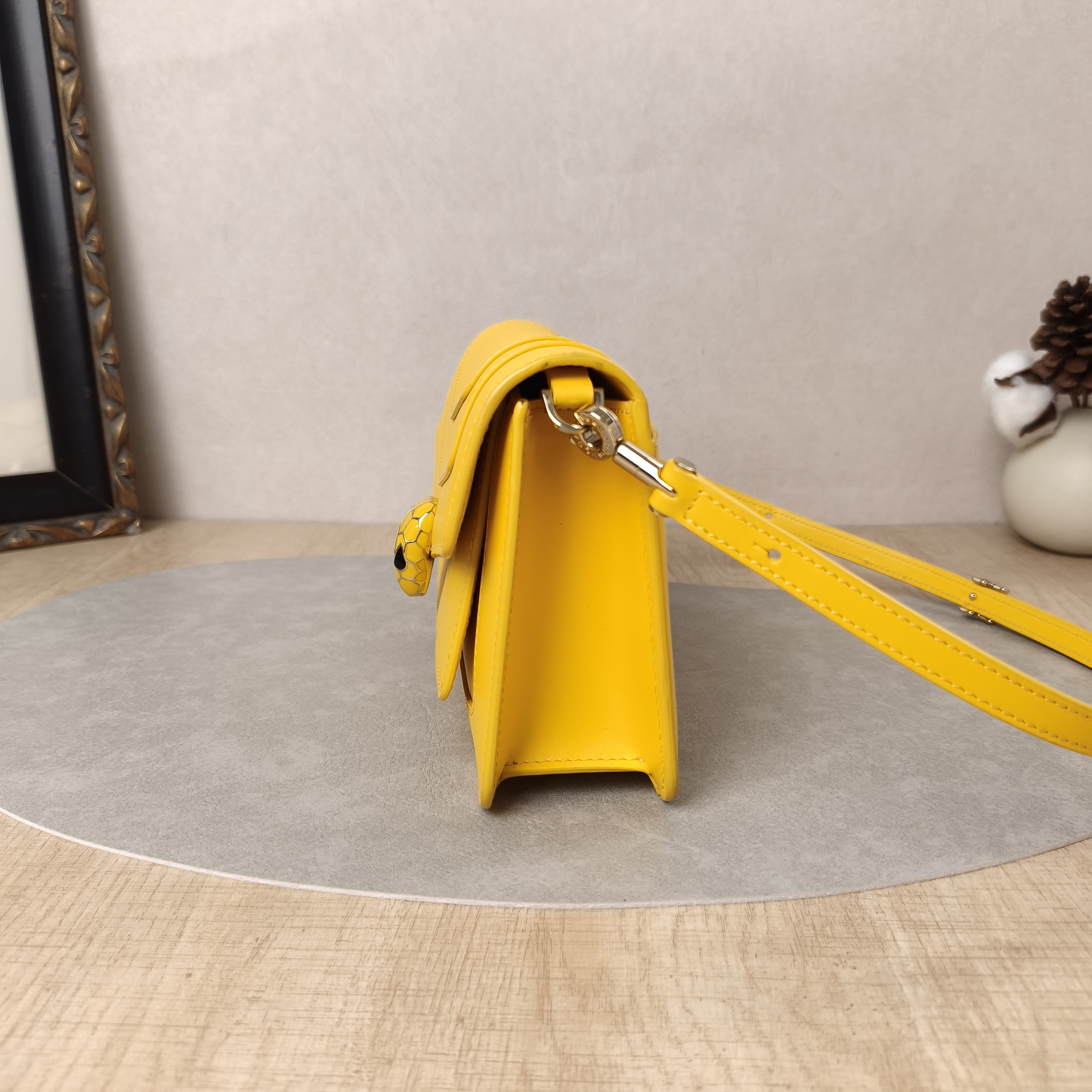 Bvlgari Shoulder Bag Serpenti Forever East-West Collection Crossbody Bag Yellow Calfskin Small22 × 5.5 × 13 cm — cover view 10 of 11