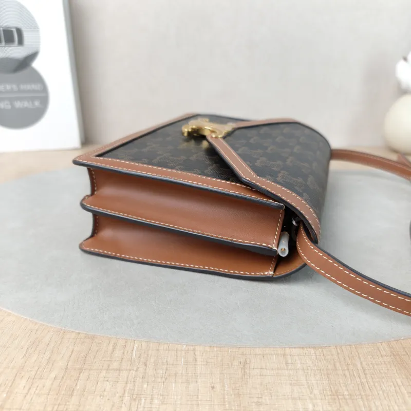 CELINE Crossbody Bag ENVELOPPE TRIOMPHE Monogram PVC Medium 22 × 5 × 15 cm — detail view 10 of 10