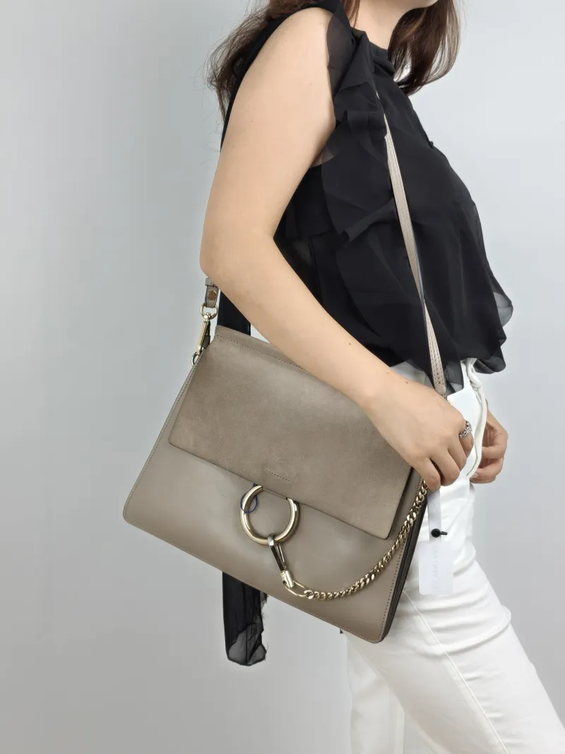 Chloé Crossbody Bag Crossbody Bag Grey Suede One Size31 × 5 × 26 cm — on-model view 1 of 2