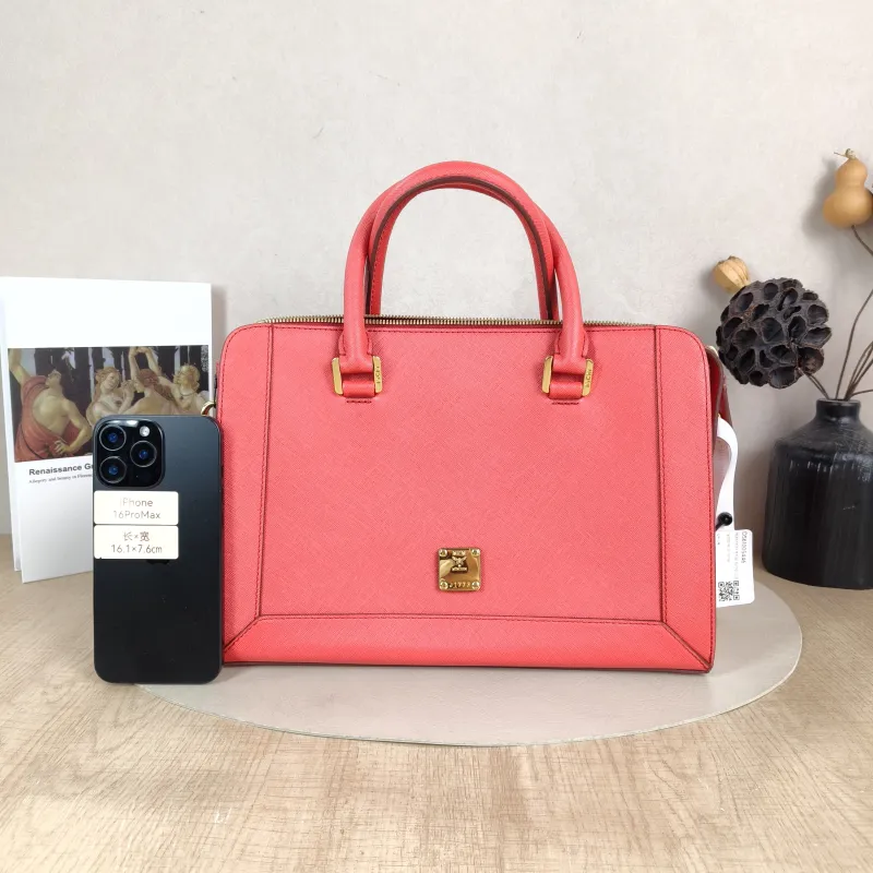 MCM Shoulder Bag Tote Bag Red Canvas 31 × 10 × 19 cm — cover view 3 of 5