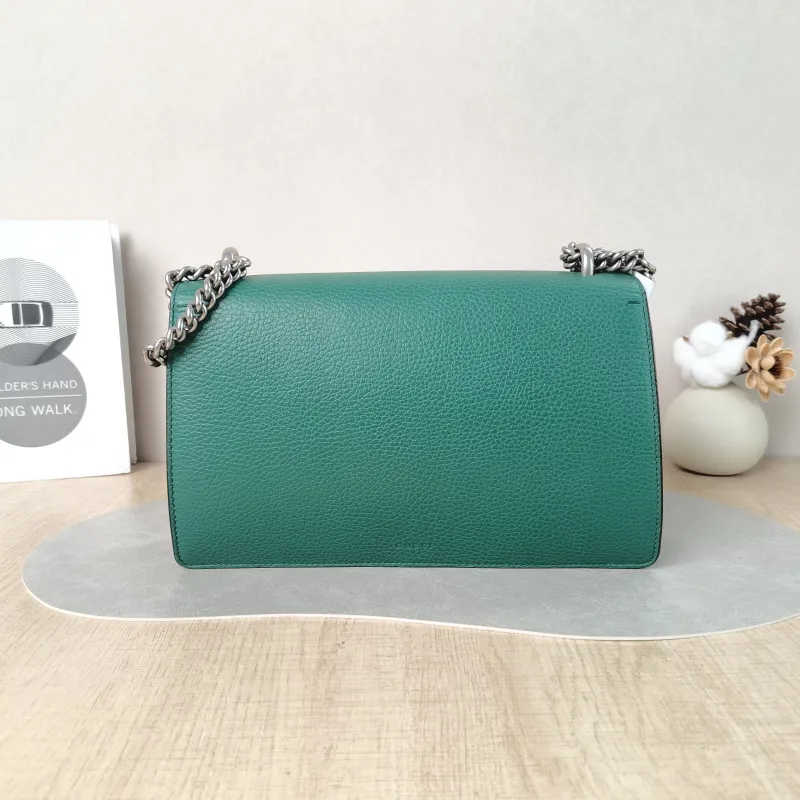 GUCCI Crossbody Bag Dionysus Green Calfskin Medium 28 × 9 × 17 cm — cover view 5 of 5