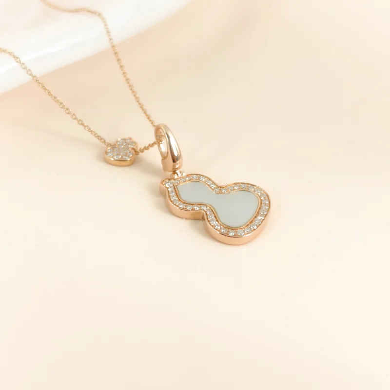 Qeelin Necklace Wulu Collection Necklace White Mother-of-Pearl Diamond18KR ose Gold One Size 40cm — cover view 6 of 8