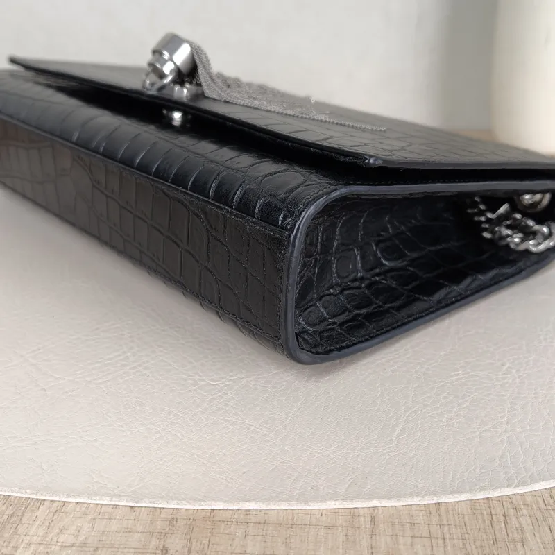 SAINT LAURENT Crossbody Bag KATE Edition Black Calfskin Medium24 × 5.5 × 14.5 cm — detail view 4 of 10
