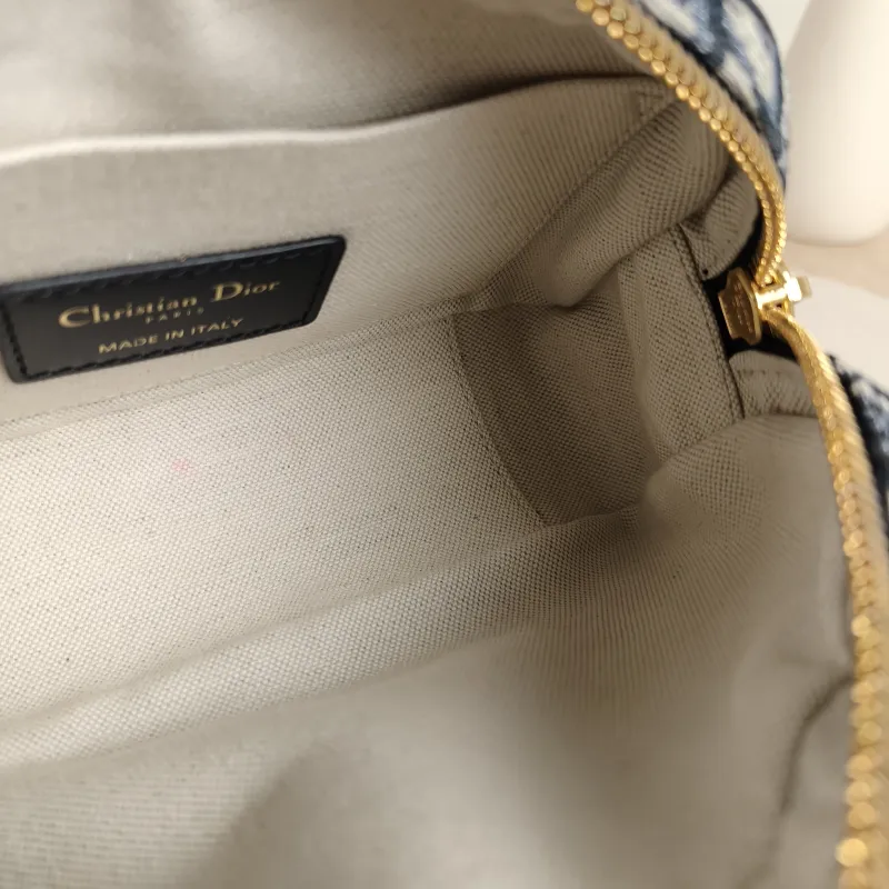 DIOR Crossbody Bag D-Vibe East-West Bowling Bag Blue Canvas Mini 20.5 × 7 × 12 cm — detail view 5 of 9