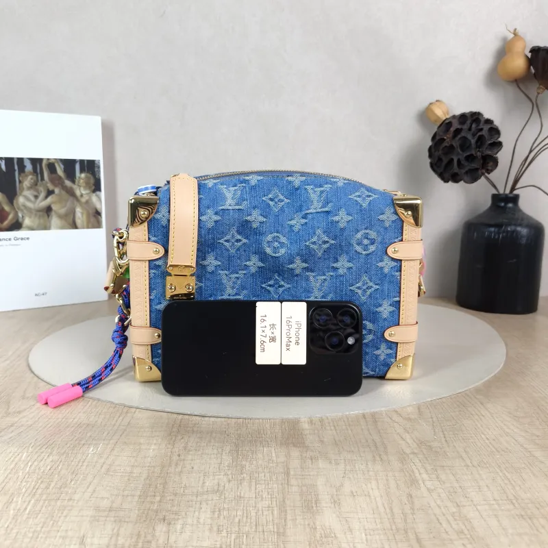 Louis Vuitton Shoulder Bag Side Trunk Box Blue Medium 23.5 × 8.5 × 16 cm — cover view 3 of 5