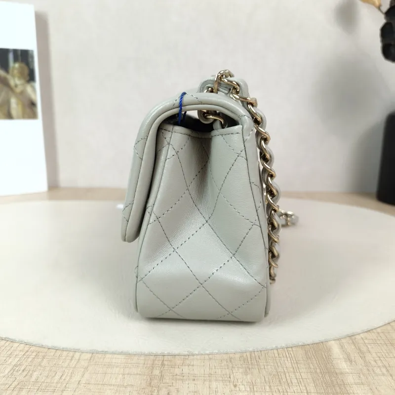 Chanel Crossbody Bag Classic Flap Mini CF Mini Grey Lambskin One Size17 × 8 × 13.5 cm — detail view 3 of 14