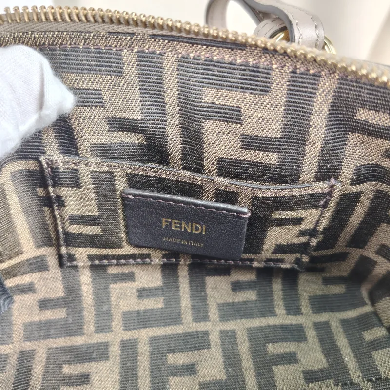 FENDI Crossbody Bag by the way Grey Calfskin Mini 20.5 × 9 × 12 cm — detail view 2 of 10