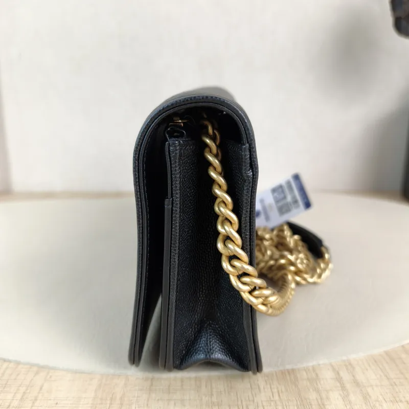 Chanel Crossbody Bag Le Boy​ WOC Black Grained Calfskinmini19.2 × 3.5 × 12.3 cm — detail view 10 of 14