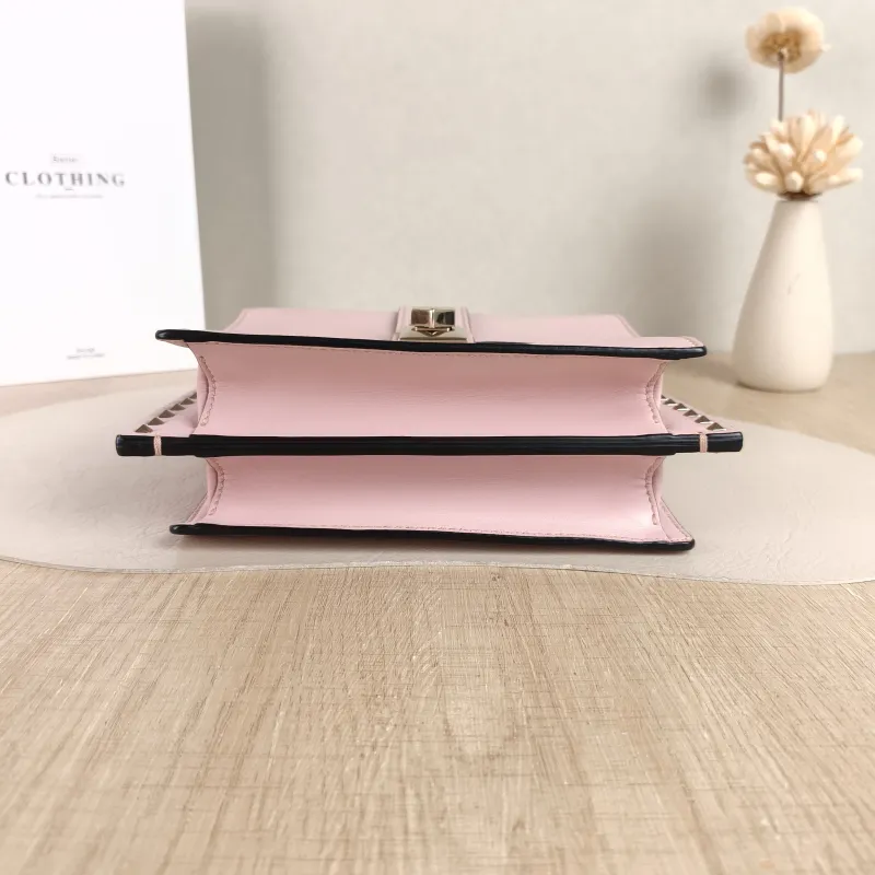 Valentino Shoulder Bag Shoulder Bag Pink Calfskin One Size 23 × 8 × 18 cm — cover view 4 of 5