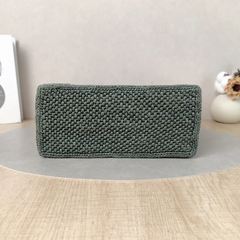 LOEWE Shoulder Bag Tote Bag Green Woven One Size 23 × 10 × 19 cm — cover view 2 of 6