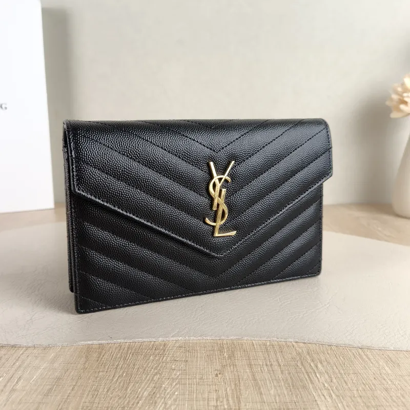 SAINT LAURENT Crossbody Bag CASSANDRE ENVELOPE Black Calfskin One Size 19 × 3.5 × 12.5 cm — cover view 4 of 5