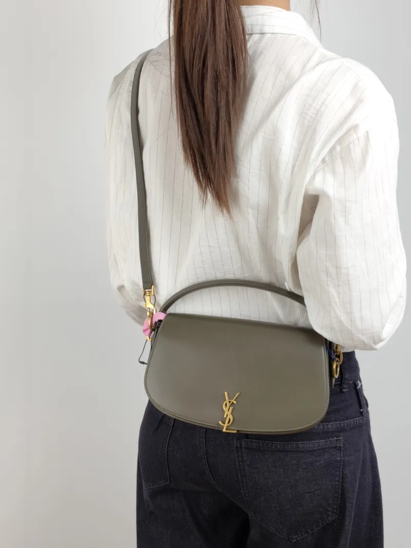 SAINT LAURENT Shoulder Bag VOLTAIRE Calfskin 24 × 6 × 14 cm — on-model view 3 of 3